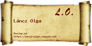 Láncz Olga névjegykártya