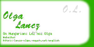 olga lancz business card